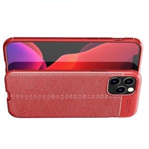 Leather Litchi силиконовый чехол накладка для iPhone 12 Pro Max - Красный