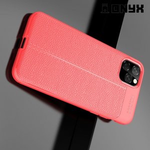Leather Litchi силиконовый чехол накладка для iPhone 11 Pro Max - Коралловый