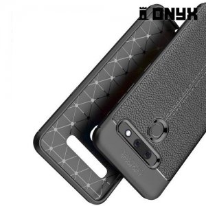 Leather Litchi силиконовый чехол накладка для LG G8s ThinQ - Черный