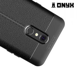 Leather Litchi силиконовый чехол накладка для LG Q Stylus+ Q710 - Черный