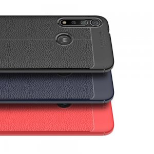 Leather Litchi силиконовый чехол накладка для Motorola Moto G8 Plus - Красный