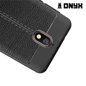 Leather Litchi силиконовый чехол накладка для Nokia 3.1 2018 - Черный