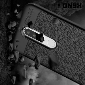 Leather Litchi силиконовый чехол накладка для Nokia 5.1 Plus - Черный
