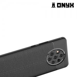Leather Litchi силиконовый чехол накладка для Nokia 9 PureView - Черный