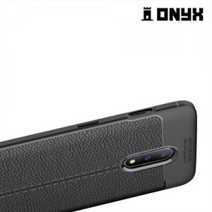 Leather Litchi силиконовый чехол накладка для OnePlus 7 - Черный
