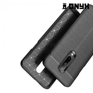 Leather Litchi силиконовый чехол накладка для OnePlus 7 Pro - Черный