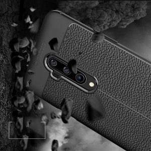 Leather Litchi силиконовый чехол накладка для OnePlus 7T Pro - Коралловый