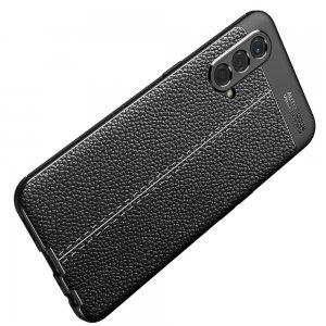 Leather Litchi силиконовый чехол накладка для OnePlus Nord CE 5G - Черный