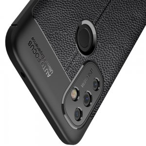 Leather Litchi силиконовый чехол накладка для OnePlus NORD N100 - Черный