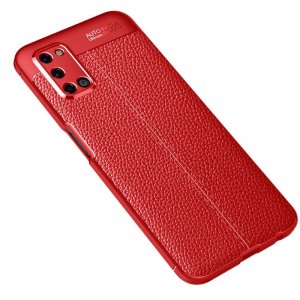 Leather Litchi силиконовый чехол накладка для OPPO A52 / A72 / A92 - Красный
