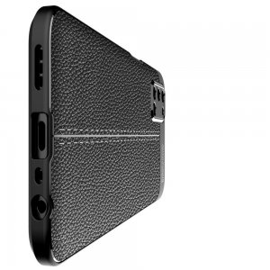 Leather Litchi силиконовый чехол накладка для OPPO A52 / A72 - Черный