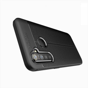 Leather Litchi силиконовый чехол накладка для OPPO Realme 5 - Черный