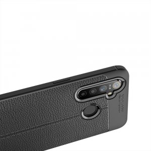 Leather Litchi силиконовый чехол накладка для OPPO Realme 5 Pro - Черный