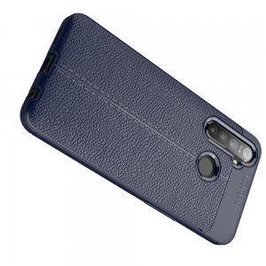 Leather Litchi силиконовый чехол накладка для OPPO Realme 5 - Синий