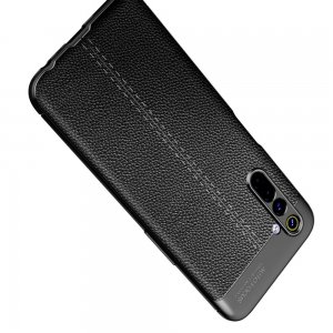 Leather Litchi силиконовый чехол накладка для Realme 6 - Черный