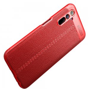 Leather Litchi силиконовый чехол накладка для Realme 6 - Красный