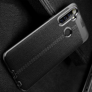 Leather Litchi силиконовый чехол накладка для Realme 6i - Черный