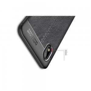 Leather Litchi силиконовый чехол накладка для Samsung Galaxy A01 Core - Черный