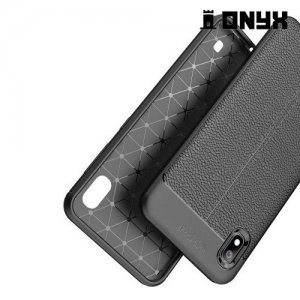 Leather Litchi силиконовый чехол накладка для Samsung Galaxy A10 - Черный