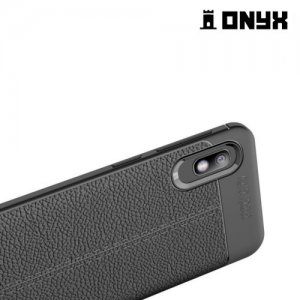 Leather Litchi силиконовый чехол накладка для Samsung Galaxy A10e - Черный