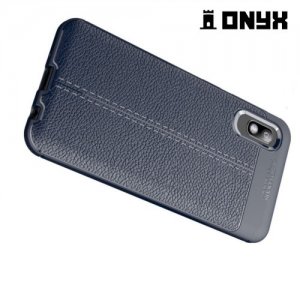 Leather Litchi силиконовый чехол накладка для Samsung Galaxy A10e - Синий