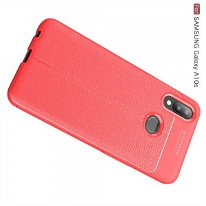 Leather Litchi силиконовый чехол накладка для Samsung Galaxy A10s - Красный