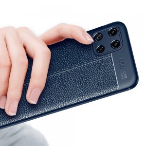 Leather Litchi силиконовый чехол накладка для Samsung Galaxy A22 - Синий