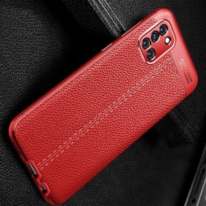 Leather Litchi силиконовый чехол накладка для Samsung Galaxy A31 - Красный
