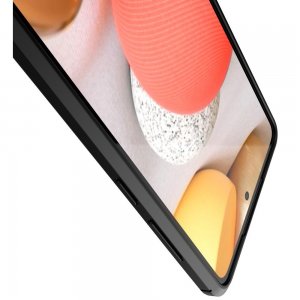 Leather Litchi силиконовый чехол накладка для Samsung Galaxy A52 - Черный