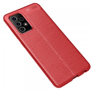 Leather Litchi силиконовый чехол накладка для Samsung Galaxy A52 - Красный