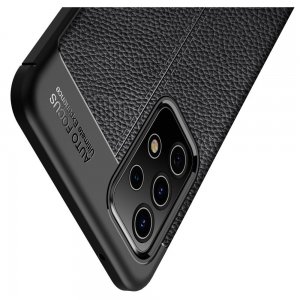 Leather Litchi силиконовый чехол накладка для Samsung Galaxy A72 - Черный