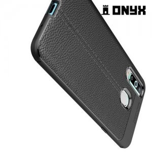Leather Litchi силиконовый чехол накладка для Samsung Galaxy A8s - Черный
