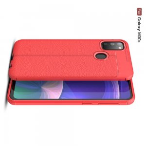 Leather Litchi силиконовый чехол накладка для Samsung Galaxy M30s - Красный