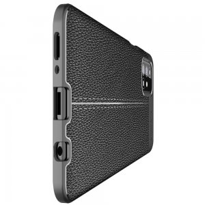 Leather Litchi силиконовый чехол накладка для Samsung Galaxy M31s - Черный