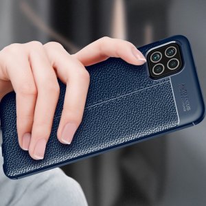 Leather Litchi силиконовый чехол накладка для Samsung Galaxy M32 - Черный