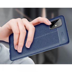 Leather Litchi силиконовый чехол накладка для Samsung Galaxy M51 - Синий