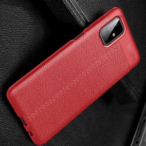 Leather Litchi силиконовый чехол накладка для Samsung Galaxy M51 - Красный