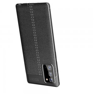 Leather Litchi силиконовый чехол накладка для Samsung Galaxy Note 20 - Черный
