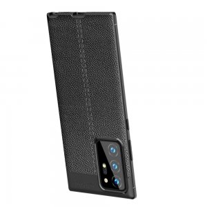 Leather Litchi силиконовый чехол накладка для Samsung Galaxy Note 20 Ultra - Черный