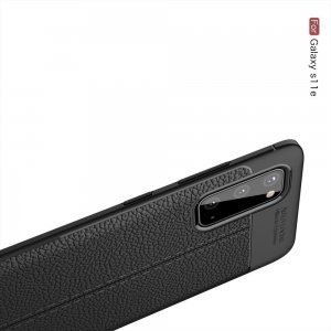 Leather Litchi силиконовый чехол накладка для Samsung Galaxy S20 - Черный