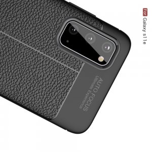 Leather Litchi силиконовый чехол накладка для Samsung Galaxy S20 - Черный