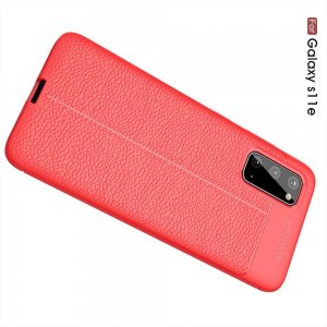 Leather Litchi силиконовый чехол накладка для Samsung Galaxy S20 - Красный