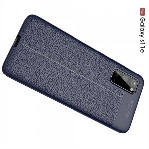 Leather Litchi силиконовый чехол накладка для Samsung Galaxy S20 - Синий