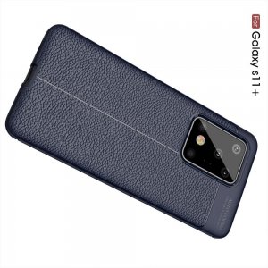 Leather Litchi силиконовый чехол накладка для Samsung Galaxy S20 Ultra - Синий