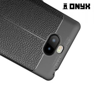 Leather Litchi силиконовый чехол накладка для Sony Xperia 10 - Черный