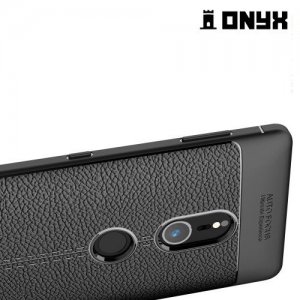 Leather Litchi силиконовый чехол накладка для Sony Xperia XZ2 - Черный