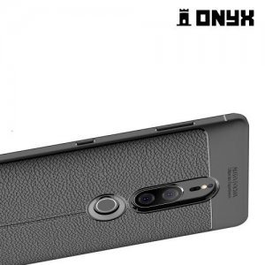 Leather Litchi силиконовый чехол накладка для Sony Xperia XZ2 Premium - Черный