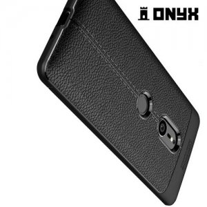 Leather Litchi силиконовый чехол накладка для Sony Xperia XZ3 - Черный