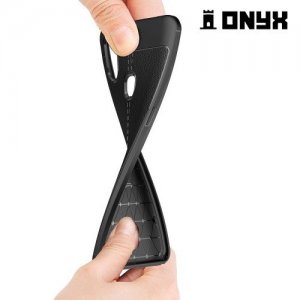 Leather Litchi силиконовый чехол накладка для Vivo NEX A - Черный