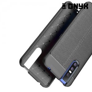 Leather Litchi силиконовый чехол накладка для Vivo V15 Pro - Синий